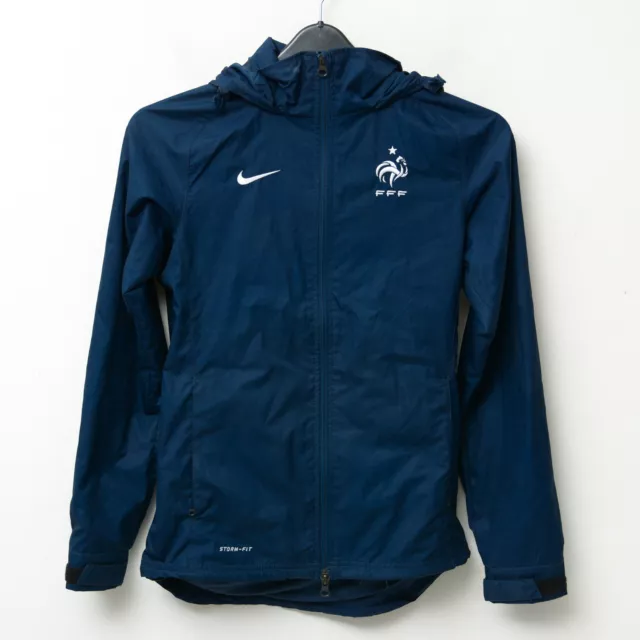 France FFF Nike STORM-FIT Mens XS Tracksuit Jumper Jacket Hooded Blue Zip Up Top