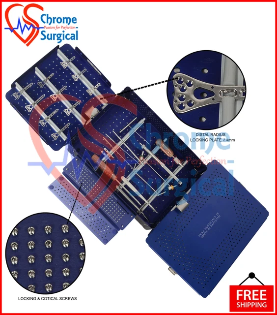 2.4mm Distal Radius Orthopaedic Best Instruments Set Aluminium Box Screws&Plates