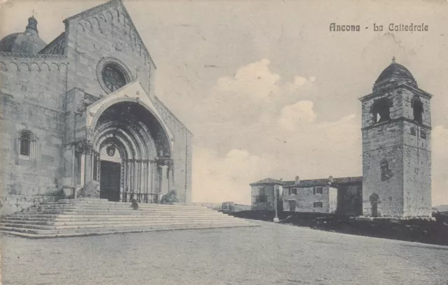 Cartolina *23 Ancona Marche Saluti Da Ancona La Cattedrale Storia Viaggiata 1912