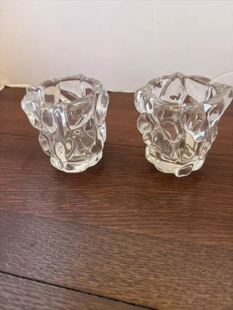 PartyLite Pair of Glacier Votive/Tealight Candleholders