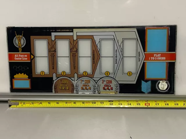 Vintage Bally Medalist Slot Machine Reel Glass