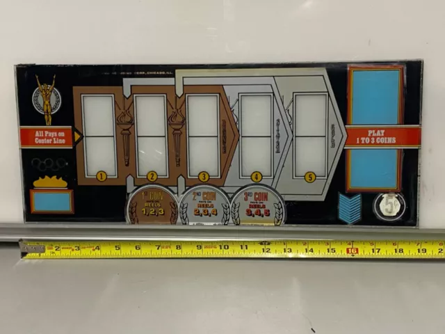 Vintage Bally Medalist Slot Machine Reel Glass Vintage Bally Medalist Slot Machine Reel Glass