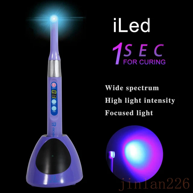 Dental Wireless 10W iLed 1 Second LED Curing Light Lamp 2300mW/c㎡ 1 sec Purple
