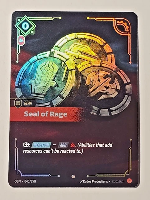 LEAGUE OF LEGENDS Riftbound Origins Seal of Rage Epic 040/298 £44.86 ...