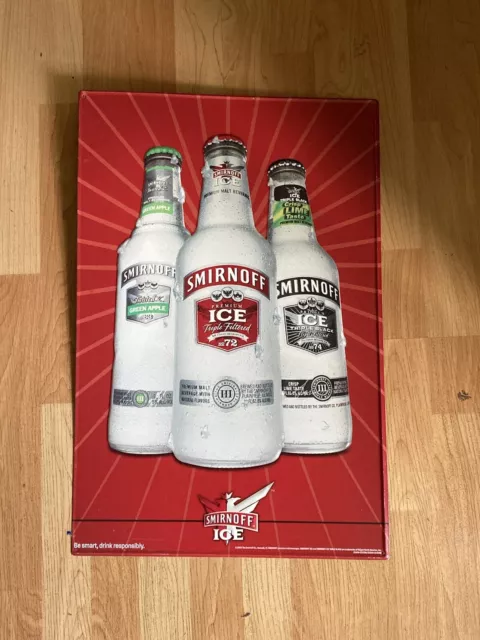 Red Smirnoff Ice Advertising Metal Sign Bar Pub Lounge Man Cave Store Grocery