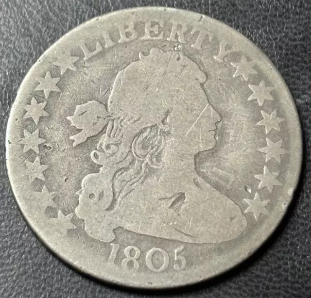 1805 50c Draped Bust Half Dollar. Nice Circulated Example, Obverse Damage