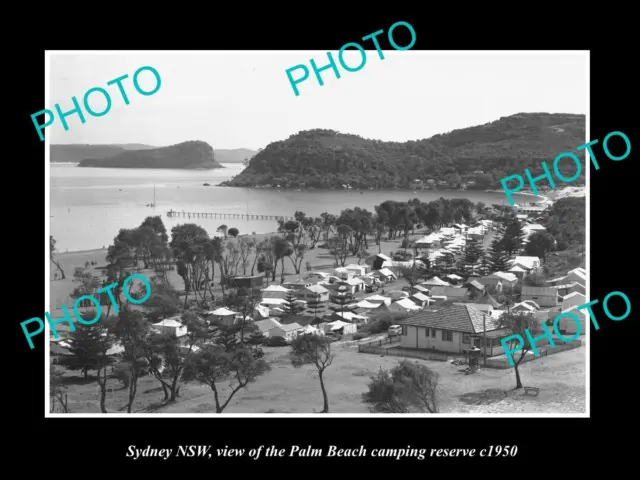 OLD POSTCARD SIZE PHOTO OF SYDNEY NSW VIEW OF THE PALM BEACH CAMP c1950