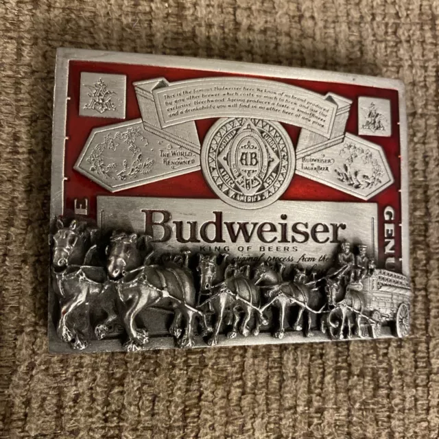 Vintage Budweiser  Clydesdales -  The King of Beers Official  Belt Buckle  T-169