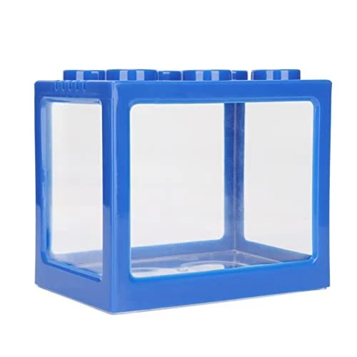 Mini Fish Tank, Small Betta Fish Tank Stackable Cube Tank with Fish Tank