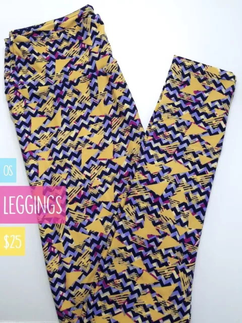 LuLaRoe OS Leggings. New Super Soft. Blue & Purple Aztec.