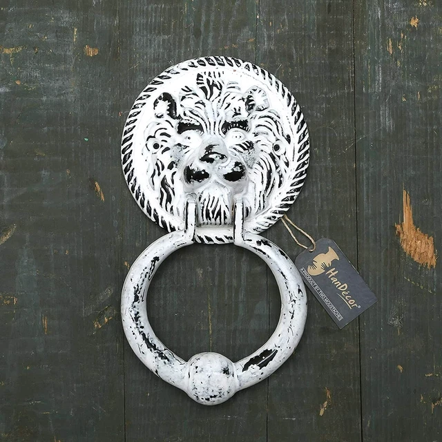 Style Antique Lion Visage Design Fonte Porte Heurtoir Main Finition Rustique