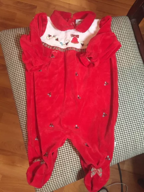 Little Me Baby Girls  Sz. 3 Months Christmas Holiday One-Piece