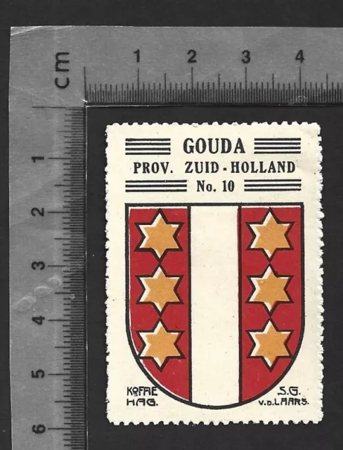 (AOP) Netherlands Province Zuid Holland Coat of Arms poster stamp GOUDA