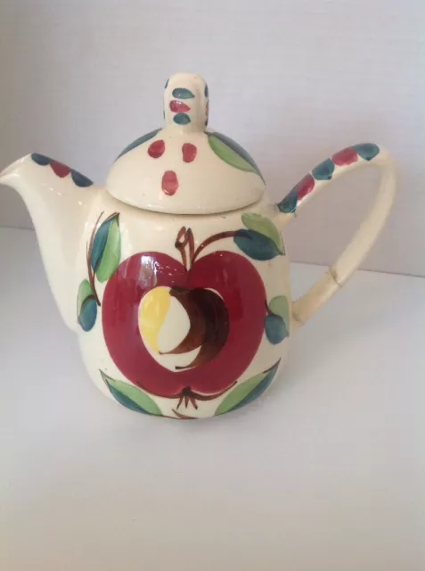 Purinton Apple Pottery slipware Tea/coffee pot with lid