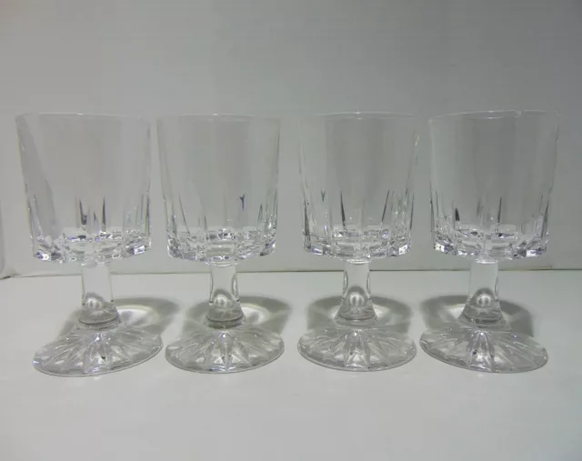 4 RCR Royal Crystal Rock Zeus Water Goblets Vertical Cuts (A)