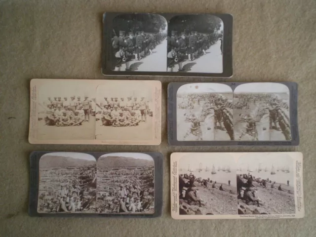 Military Themed Stereograph Cards of Spithead, South Africa & Russ-Japanese Wars