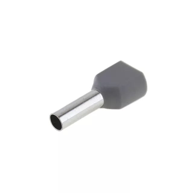 100 pz. Terminali gemelli grigi 4,00 mm2 isolati terminali gemelli 4 mm2