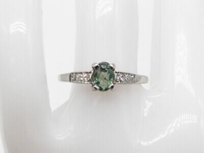Antique 1920s $4000 .75ct Natural Alexandrite Diamond Platinum Wedding Ring