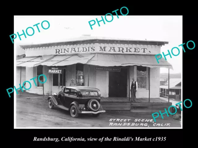 OLD LARGE HISTORIC PHOTO OF RANDSBURG CALIFORNIA THE MEAT MARKET c1935