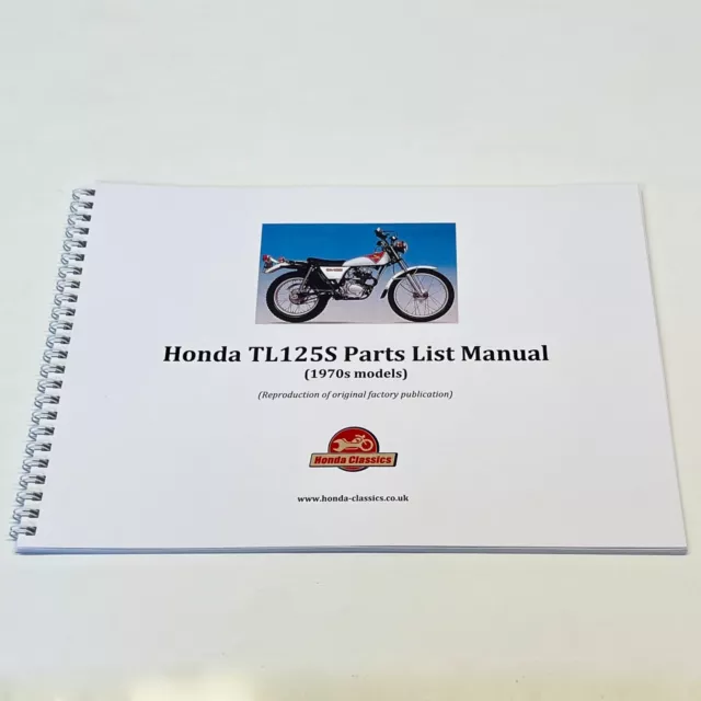 Honda TL125S Factory Parts List Book Manual. HPL026