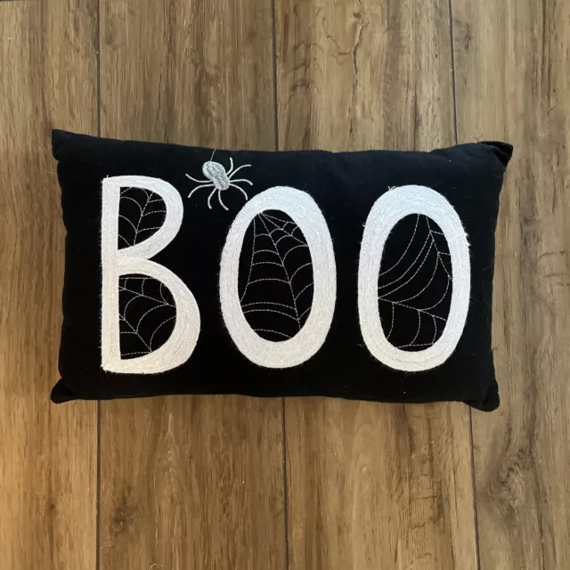 TK Maxx Homesense Halloween BOO Cushion Pillow Halloween Spooky Season Black