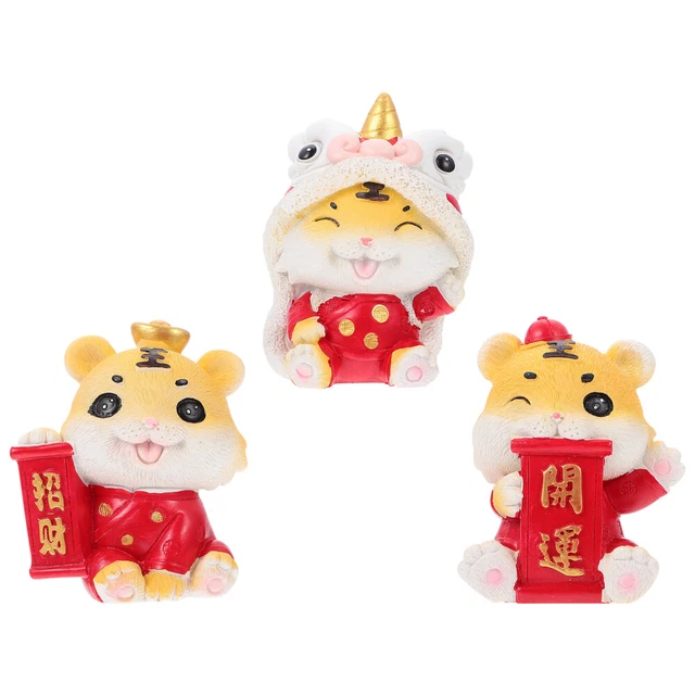 3 Pcs Décoration D'ornement Résine Synthétique Statue De Bureau Figurine Gâteau