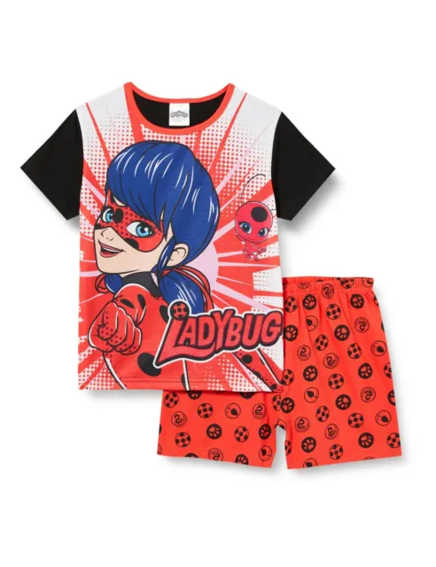 Miraculous Ladybug Girls Pyjamas Short Summer Pjs Set Ages 3 to 11 Years Old