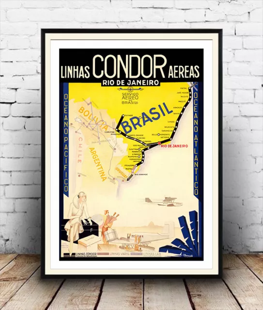 Condor Rio De Janeiro Travel Advertising Poster reproduction