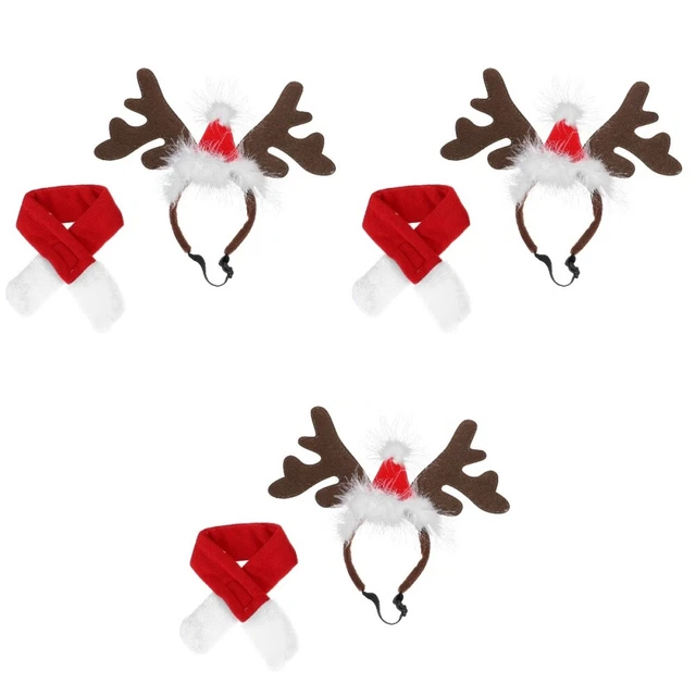 3 set di pet cappello natalizio cappello colorato gatti lunghi calda sciarpa