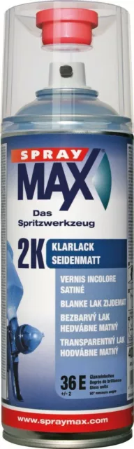 Pintura en aerosol de capa transparente Spraymax 2K - sellador de alta presión satinado - lata de 400 ml