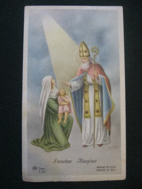 santino holy card SAN BIAGIO SANCTUS BIAGIUS - AR DEP. Z127