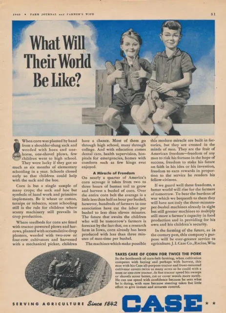 Magazine Ad - 1943 - CASE Tractors - World War 2 - (#1)
