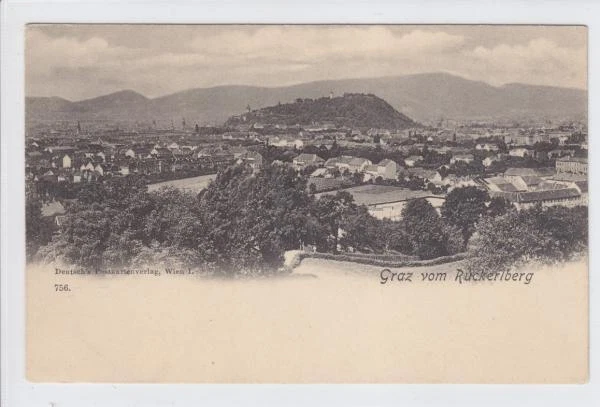 AK Graz vom Ruckerlberg, Panorama, 1900