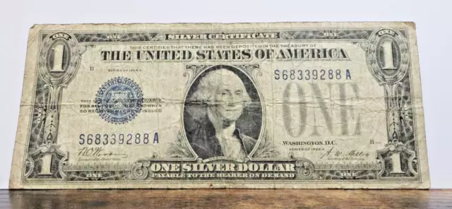 1928 A Silver Certificate Blue Seal "Funny Back"