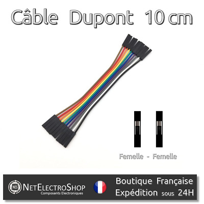 Arduino 20x Cables Dupont 10cm Femelle/Femelle pour BreadBoard Arduino Raspberry Pi 