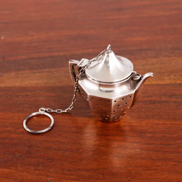 Figural American Sterling Silver Tea Infuser Tea Kettle Form No Monogram