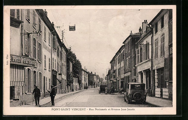 CPA Pont-Saint-Vincent, Rue Nationale and Avenue Jean-Jaures