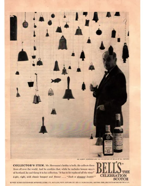 1957 Bell's The Celebration Scotch Whisky Collection Of Bells Hanging Print Ad