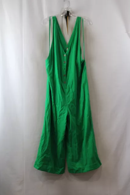 Free People Women's Green Wide-Leg Jumpsuit sz L