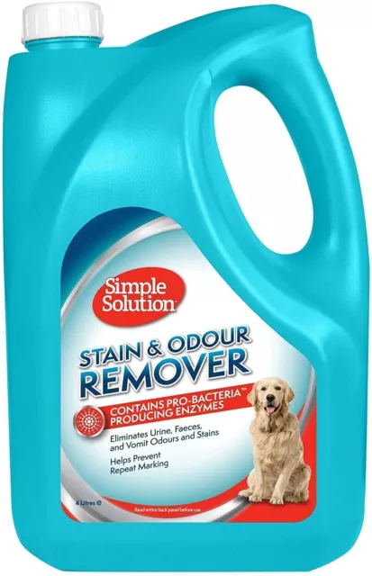 Simple Solution Dog Cat Pet Stain Odour Remover Urine Smell Destroyer Cleaner 4L