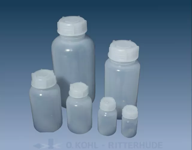 Weithalsflaschen Laborflasche PE Kunststoff Plastik rund Flasche mit Deckel