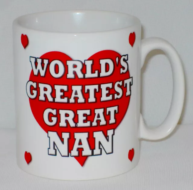 World's Greatest Great Nan Mug Can Personalise Gran Granny Grandma Nanny Gift