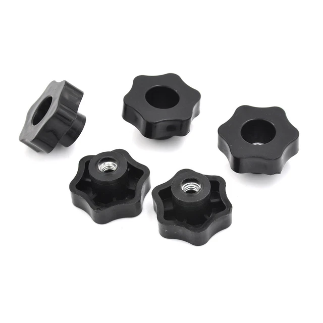 4pcs M6 Female Thread Star Shaped Head handle Nuts Knob with through-hole  .YR