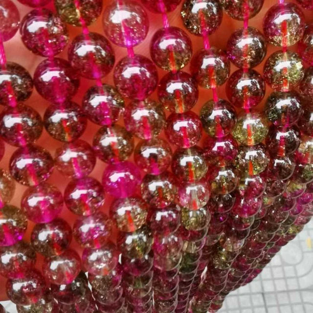 12MM Natural Watermelon Tourmaline Round Gemstone Loose Beads 15" Lucky Colorful