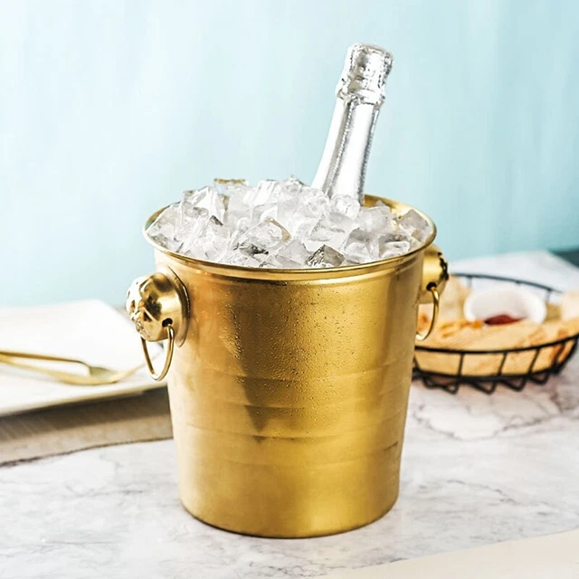 1 PièCe SéRie 3L Seau à Glace en Acier Inoxydable éPais Seau à Glace TêTe d7389