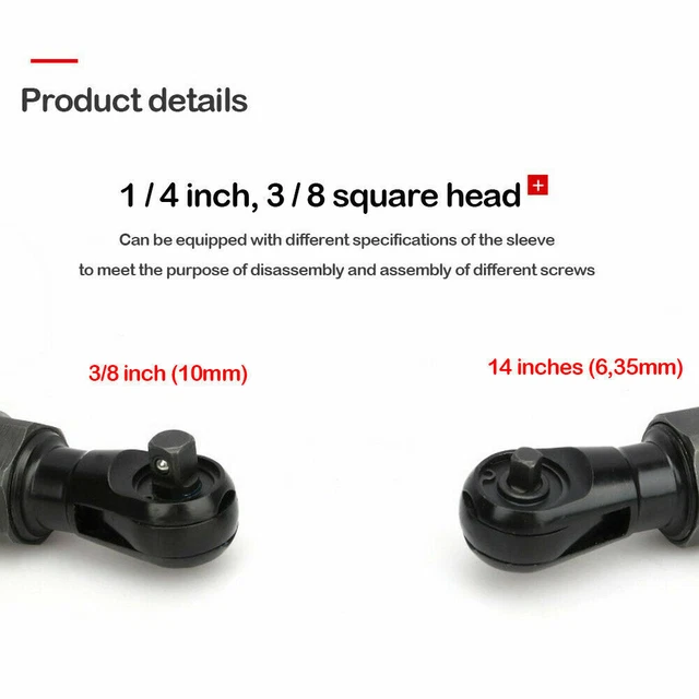 1/4,3/8 Inch Square Air Ratchet Wrench Pneumatic Torque Reversible Impact Tool 5