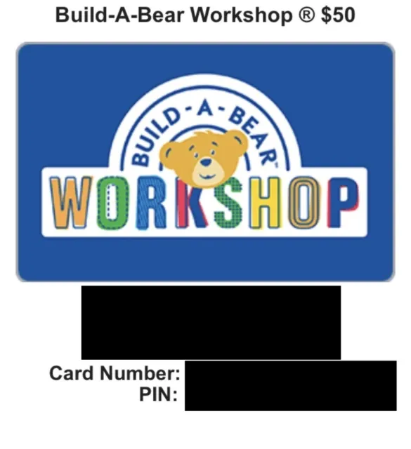 $40.00 Build-A-Bear Workshop Gift Card Voucher