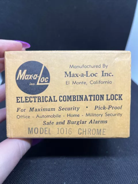 VINTAGE Max-a-Loc Inc Electrical Combination Lock CHROME Model 1016L COOL DECOR