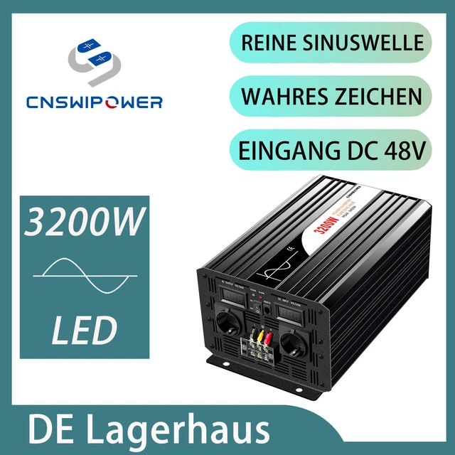 1700W Wechselrichter 24V Auf 230V - Reine Sinuswelle Mit USB & Display