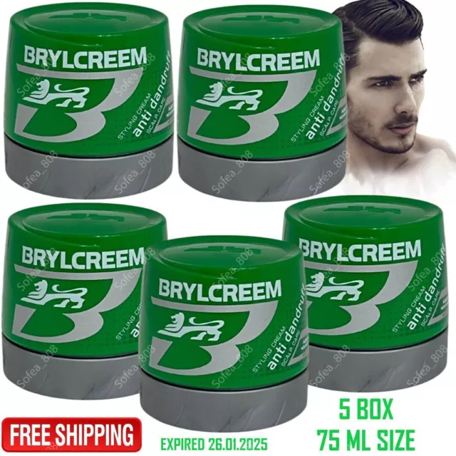 5X crema de peinado Brylcreem, cuidado del cuero cabelludo anticaspa 75 ml...